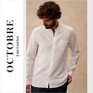Octobre Editions Sezane 100% Linen Charlie Shirt white M